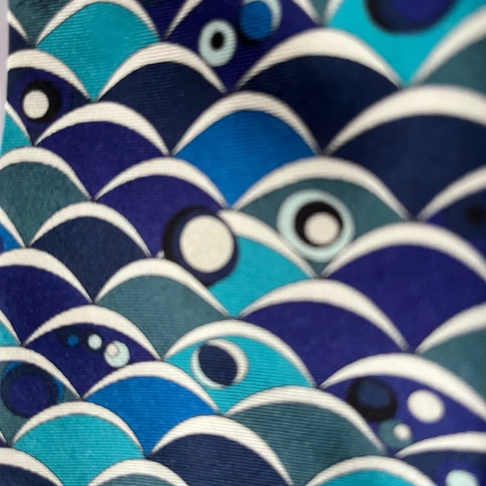 Emilio Pucci Geometric Wave Silk Tie - Italy
